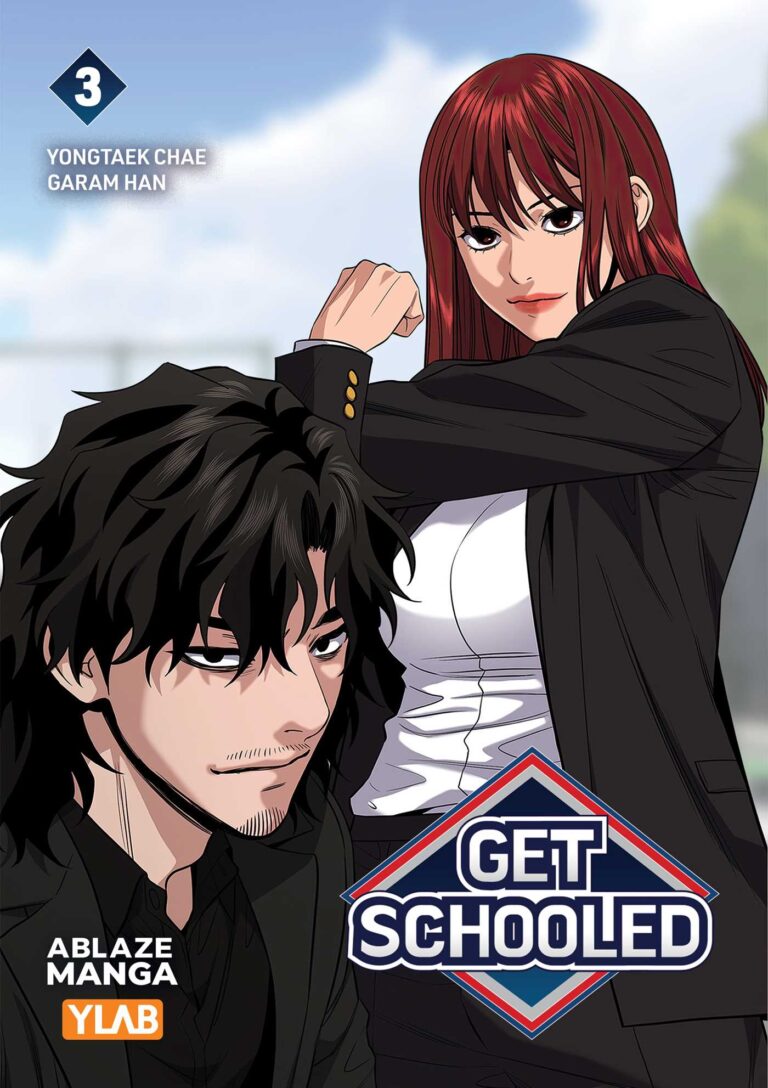 Official book cover of Get Schooled Volume 3 webtoon featuring characters Na Hwa-jin and Im Han-lim